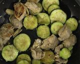 簡単ヘルシー＊なすと鶏肉のバジル炒め作り方4写真