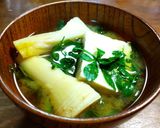 筍、姫うこぎ、豆腐or厚揚げのお味噌汁作り方3写真