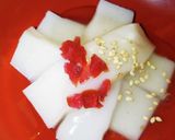 梅昆布茶で　餡かけ梅モチ　葛湯風作り方3写真