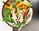 お一人様☆野菜たっぷりメンチニラ玉とじ丼作り方7写真