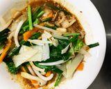 お一人様☆野菜たっぷりメンチニラ玉とじ丼作り方12写真