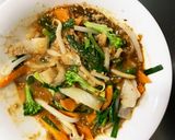 お一人様☆野菜たっぷりメンチニラ玉とじ丼作り方13写真
