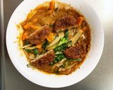 お一人様☆野菜たっぷりメンチニラ玉とじ丼作り方15写真