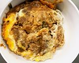 お一人様☆野菜たっぷりメンチニラ玉とじ丼作り方20写真