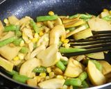たけのことインゲンのコーンバター醤油炒め作り方7写真