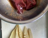 竹の子と鶏レバーのスパイシー揚げ和え作り方2写真