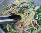 大阪黒菜とあさりのパスタ作り方7写真