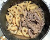 牛こま肉とレンコンの甘辛煮作り方5写真