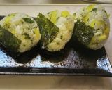 沢庵&大葉の韓国海苔で巻いたおにぎり作り方4写真