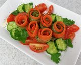 スモークサーモンときゅうりのロールサラダ作り方7写真