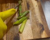 小エビとアスパラ、新玉葱のスパゲッティ作り方1写真