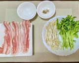 ベジ♪レンジで！もやしと豆苗の肉巻き作り方1写真