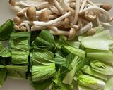 青菜ときのこのオイル和え作り方1写真