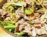 【簡単】豚肉と水菜の炒め物作り方2写真