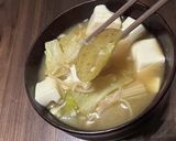 皮付じゃが長葱キャベツ豆腐エノキの味噌汁作り方8写真