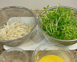 【楽めし】もやしと豆苗と卵の炒め作り方1写真