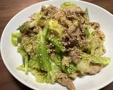 キャベツとしめじと長葱と豚バラの炒めもの作り方13写真