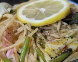 スパゲティ菜の花と春キャベツのレモン風味作り方6写真