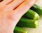 豆苗とオクラのねばシャキ和え作り方1写真