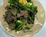 ほうれん草牛肉炒め　主役はヤムヤムソース作り方7写真