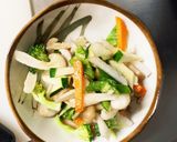 お一人様☆野菜たっぷり梅ウスター炒飯作り方8写真
