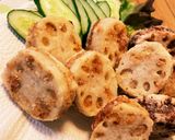 ☆鶏ももひき肉のレンコンのはさみ揚げ☆作り方6写真
