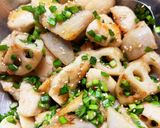 鶏ささみと蓮根のニラ甘酢和え。作り方6写真