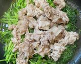 ゴマだれで食べる豆苗と豚こま蒸し作り方3写真
