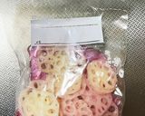 れんこんをピンクに漬けて　満開桜作り方6写真