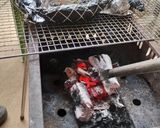 BBQでマグロカマ塩焼き作り方4写真