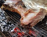 BBQでマグロカマ塩焼き作り方2写真
