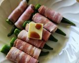 レンジでオクラベーコン巻き☆おにぎり弁当作り方2写真