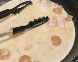 ○シーフードの明太クリームパスタ作り方5写真