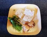 鮭缶と小松菜と豆腐の豆乳クリーム煮作り方6写真