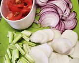 紫玉ねぎとかぶのトマトドレッシング母の日作り方1写真