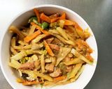 お一人様野菜たっぷりウインナーガパオ風丼作り方18写真