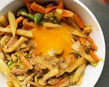 お一人様野菜たっぷりウインナーガパオ風丼作り方20写真