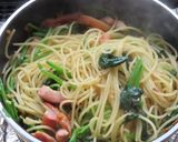 桜えびとほうれん草とベーコンの油系パスタ作り方11写真