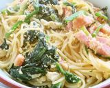 桜えびとほうれん草とベーコンの油系パスタ作り方13写真