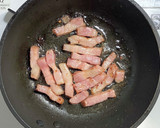 ベーコンと厚揚げと小松菜の醤油バター炒め作り方3写真