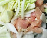 鍋キューブ活用●鶏肉の野菜キムチ炒め作り方1写真