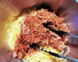 スモークチキン&葱のピリ辛トマトパスタ作り方7写真