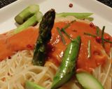 焼きアスパラガスとガスパチョの冷製パスタ作り方12写真