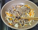 ねぎと牛肉の和風スパゲッティ作り方3写真
