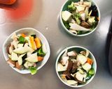 肉無簡単きな粉ごま赤味噌親子丼味野菜炒め作り方12写真