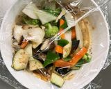肉無簡単きな粉ごま赤味噌親子丼味野菜炒め作り方13写真