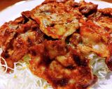 豚肉に小麦粉まぶして生姜焼き風。作り方4写真