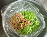 【ポリ袋で簡単】納豆と水菜のサラダ作り方2写真