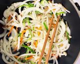 ツナの味噌中華風パスタフルーティー風味作り方3写真