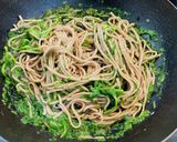 海苔とカラムシの蕎麦ジェノベーゼ作り方3写真